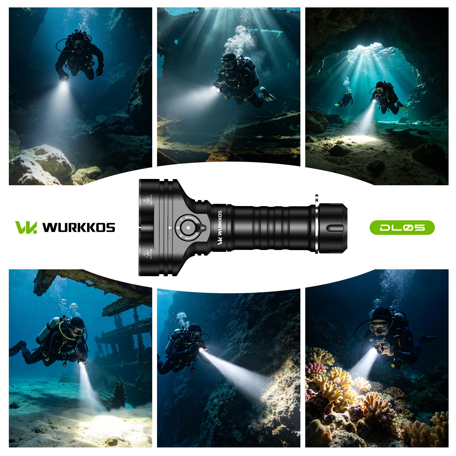 Amazon.co.jp: Wurkkos DL05 ダイビングライト 水中ライト 6000LM 14